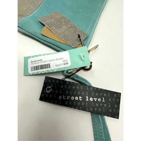 Street Level NEW with Tags Mirabella Metallic Sueded and Leather Wristlet Clutch