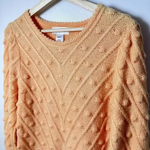 Ces Femme Sweater Dot Wool Mohair Textured Bobble Chevron Lattis Fall Chunky S Orange