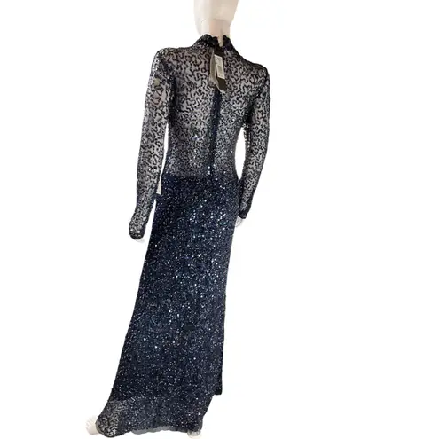 Parker Black Leandra Sequin Long-Sleeve Gown Dress Size 6