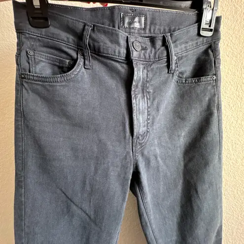 Mother The Insider Crop Step Fray Jeans Black So Far Gone 26