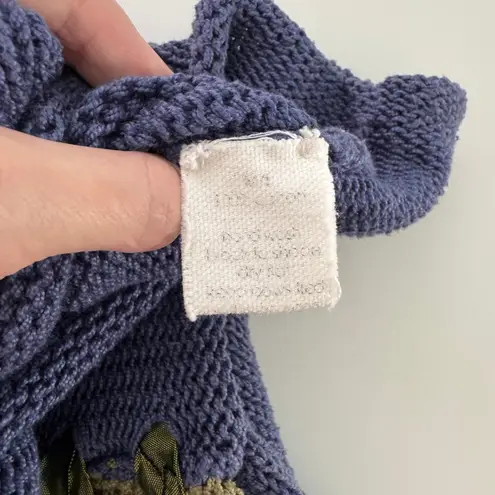 Vintage Tie Front Swetaer M/L Blue Green Fairy Grunge Lagenlook Artsy Whimsical Size M