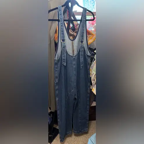 Free People NWOT  We The Free High Roller Jumpsuit - Sapphire blue - Small