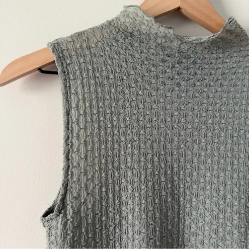 Revolve House of Harlow 1960 Sheer Sleeveless Mock Neck Textured Tank Top NWOT M Green Size M