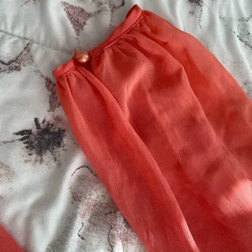 NWT Red Clover dark peach & gold sequin deep V