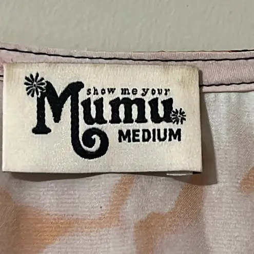 Show Me Your Mumu  medium womens floral tunic cover up sheer blouse pink black