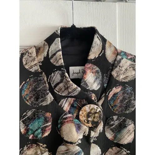 Joseph Ribkoff Women 10 Jacket Art to Wear Large Polka Dot Bolero 3/4 Sleeve