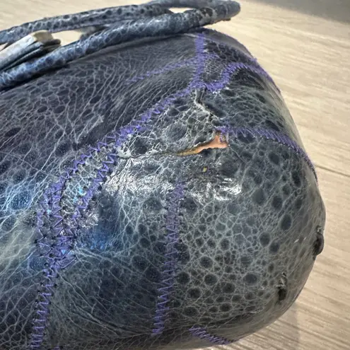 Vintage 1980s Purple Frog Skin Heart Shaped Purse