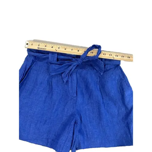 J. McLaughlin  Abbie Blue  Beachy Vacation Classic Preppy Linen Shorts (Size 6)