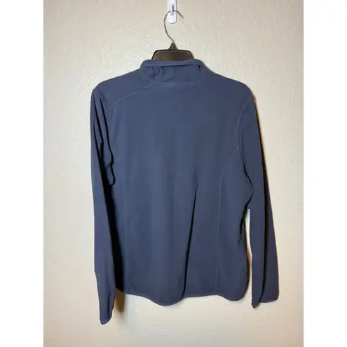 LL Bean Women's Fleece Pullover Long Sleeve Quarter Zip Blue Size L