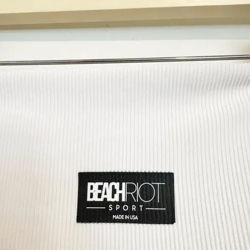 Beach Riot Ribbed Colorblock Athletic Workout Leggings Tan White Neutral Size XL