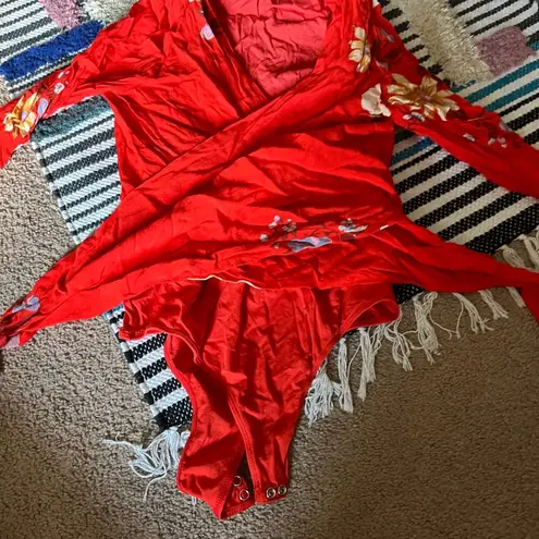 Capulet Revolve x  Bodysuit Red Blouse Small