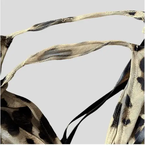 Bold Elements Dress Womens Brown Leopard Print Bodycon Elegant Stretch Size M