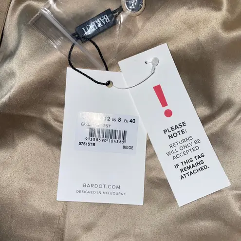 Bardot Callie Beige Tailored Vest Waistcoat L US 8 NWT Quiet Luxury Suiting