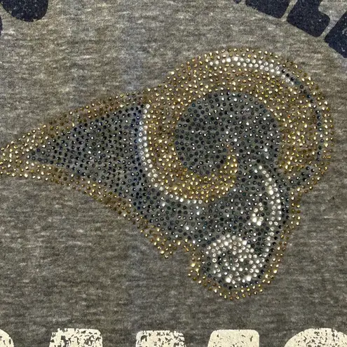 Los Angeles Rams NFL apparel short sleeve bling rhinestone embellished shirt M Gray Size M