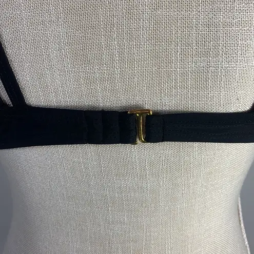 Trillium Halter Neck Black Geometric Tribal Print Swim Bikini Top Size Large