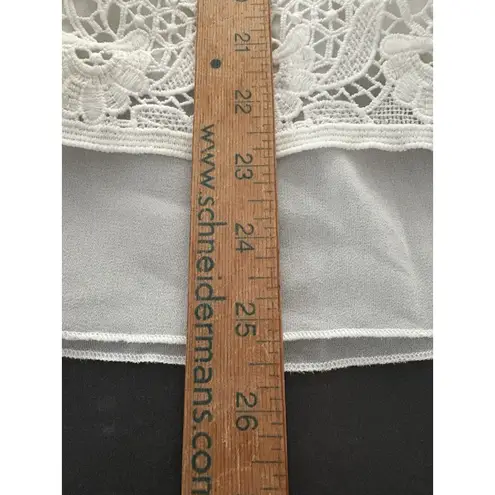 Sundance Crochet Top Size M White Layered Tunic Fairy Boho Whimsy Coquette Size M