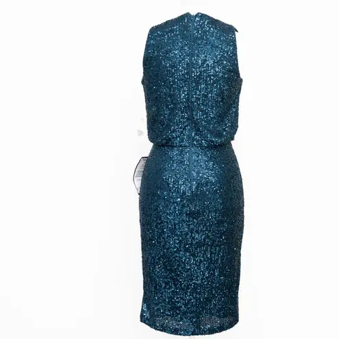 Eliza J Sequin Cowl Neck Sheath Dress in Teal – NWT Size 2