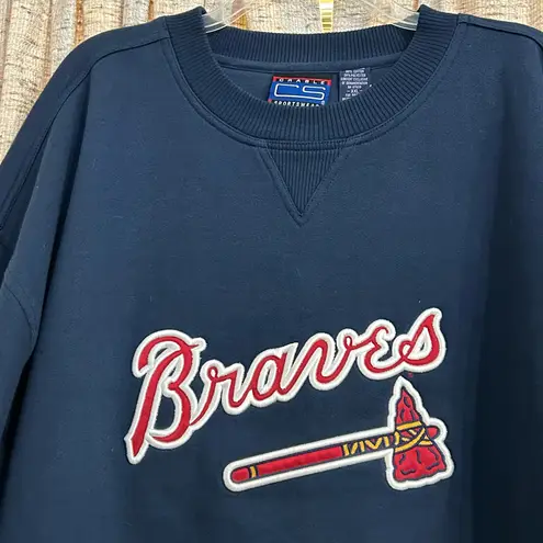 Crable Sportswear Atlanta Braves Fleece Sweatshirt Blue Size XXL