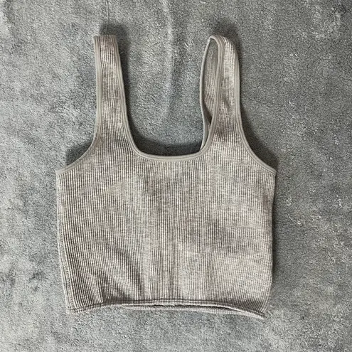 Forever 21 Gray Grey Basic Active Gym Workout Crop Top Sports Bra