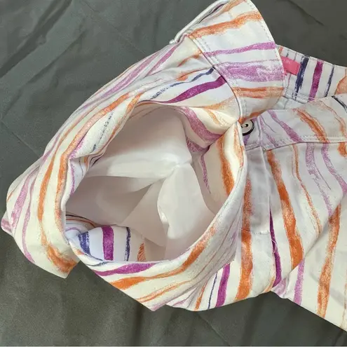 Isaac Mizrahi Orange and Purple Bermudas