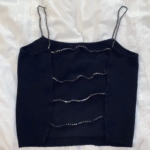 Cache Black and Sequin Top