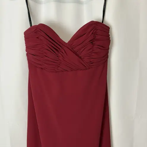 Alfred Sung Size 8 Claret Strapless Sweetheart Neckline Formal Cocktail Dress