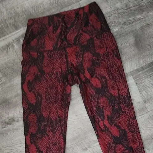 Noli Active Leggings Snake Print Red Silky feel Bottoms