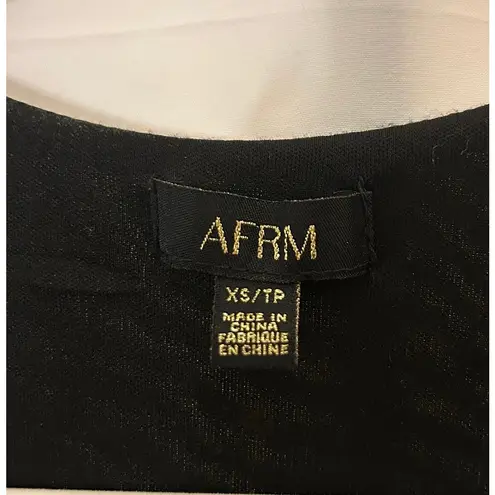 AFRM Tezza Black & Yellow Floral Ruched Mesh Bodycon Midi Dress XS