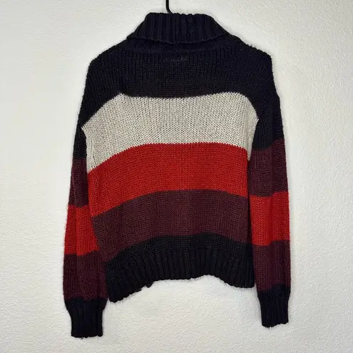 Wooden Ships  Sweater Colorblock Cowl Neck Zipper Hem Wool blend Red Size X/S