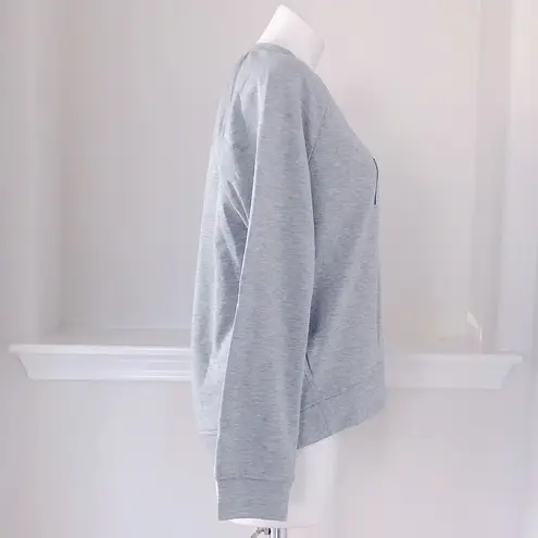 Rae Dunn  Sweatshirt “HAPPY” Heather Grey Long Sleeve Loungewear Size M NWT