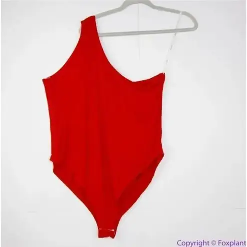 Eloquii New!  red One‎ Shoulder Bodysuit, women's plus size 22/24