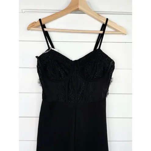 Dylan Ryan NYC Black Fitted Bodice Bustier Wide Leg Sleeveless Jumpsuit Size S