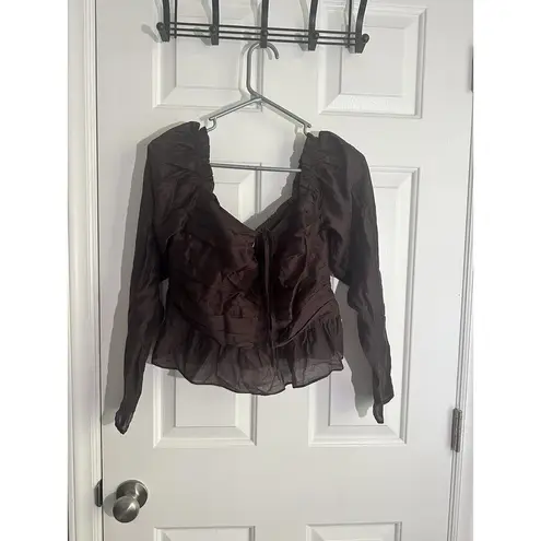 Women Uptown Ruched Halter Top Color Chocolate Size M #WAYFA20498