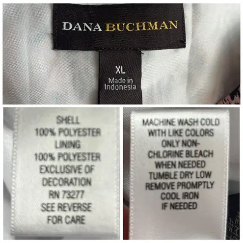 Dana Buchman Dress Drape Neck Sleeveless Blouson Pink Multi Women’s Size XL