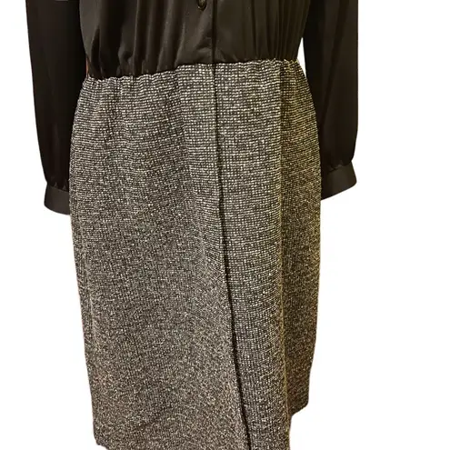 Vintage Diane Roberts Dress Black/Tweed 80’s Size 14/16 Retro Button Fro… Black