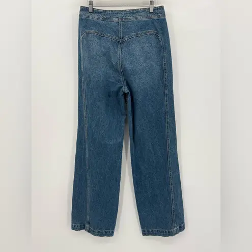 Free People We The  Modern Meadow Wide Leg Jeans Retro Bareback Size Medium NEW