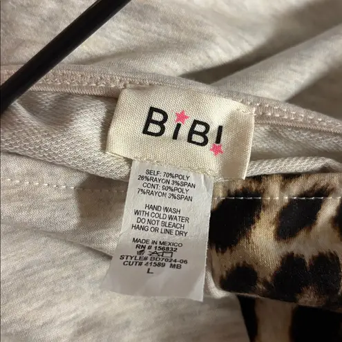 NWOT BiBi Boutique Leopard Print and Cream Tee Dress size XL Brown
