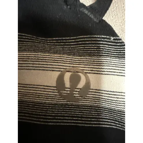 Lululemon Free To Be Wild Black Striped Sleeveless Strappy Sports Bra Crop Top 4