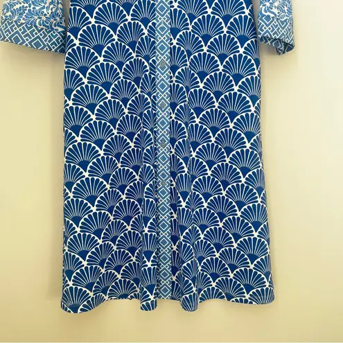 J. McLaughlin  Kailyn Dress in Blue Deco Shell/Geometric Print Size Small - Image 3