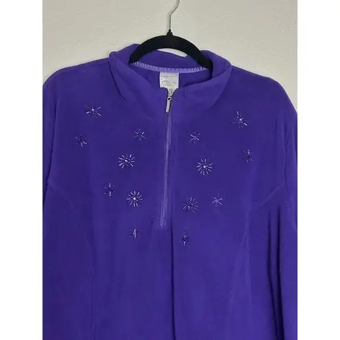 Just My Size Women's Purple Fleece Top 3X Snowflake 1/4 Zip Pullover Holiday - Image 9