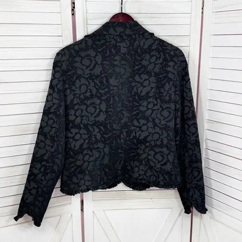 Bandolino Brocade Ruffle Trim Blazer Jacket Black Size 16 Gothic Victorian