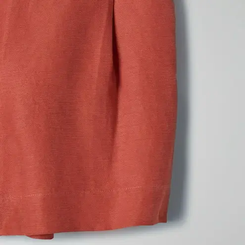Wilfred Aritzia Fable High-Rise Pleated Linen Mini Shorts Moroccan Spice Size 2