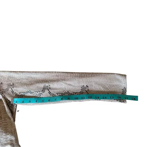 Frank Lyman Beige Snakeskin Print Blazer Faux Suede Size 10 Moto Jacket