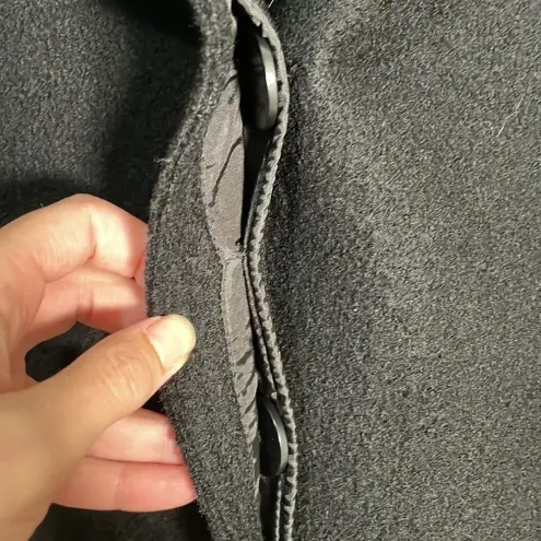 Hilary Radley  100% Wool Coat‎ Black Size 6 Oversized Collar