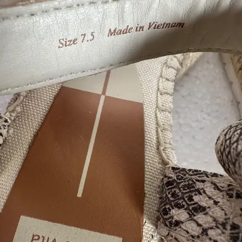 Dolce Vita Myra Espadrilles Sandals Snake Print Straps Womens 7.5 Platform Beige Tan