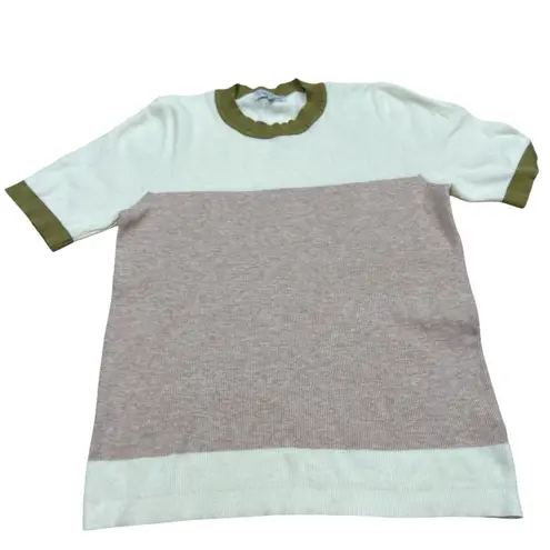 Polagram Lucy Avenue Women's Color Block Short Sleeve Pullover Sweater Size L