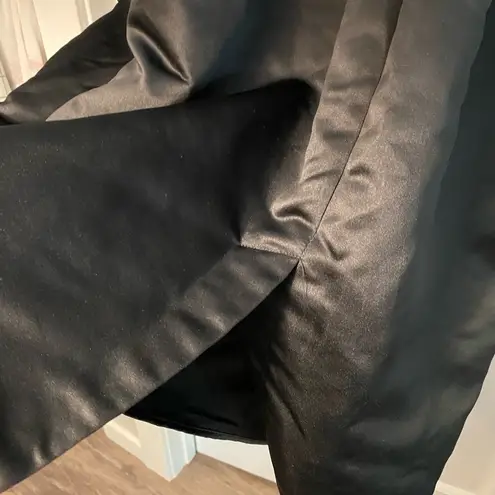 Future Collective Strappy Satin Black Midi Dress Large Cocktail Formal Chic Glam