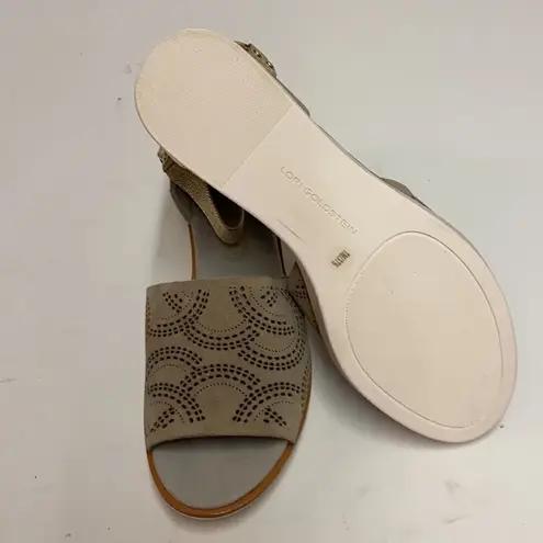 Lori Goldstein Collection Wedge Sandal w/ Ankle Strap size 7 A10 Tan