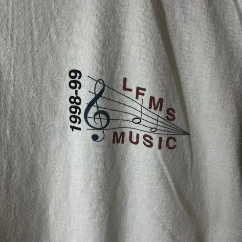 LFMS Music T Shirt Vintage 90s White Medium M Graphic Tee