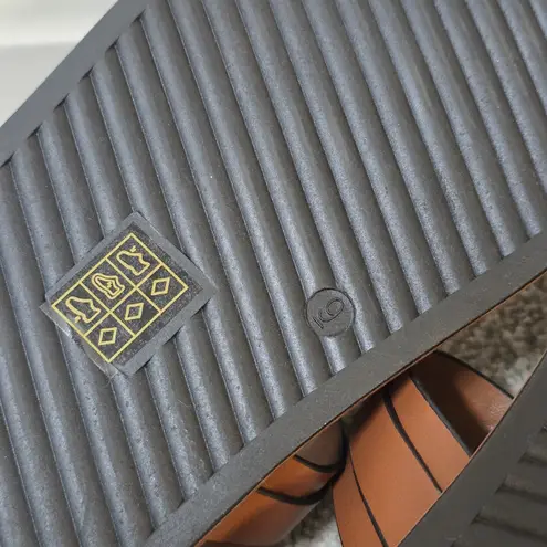 Jason Wu Jason Wu Women's Brown Double Gold Buckle Slide Sandals Sz 9 Casual Slip-On